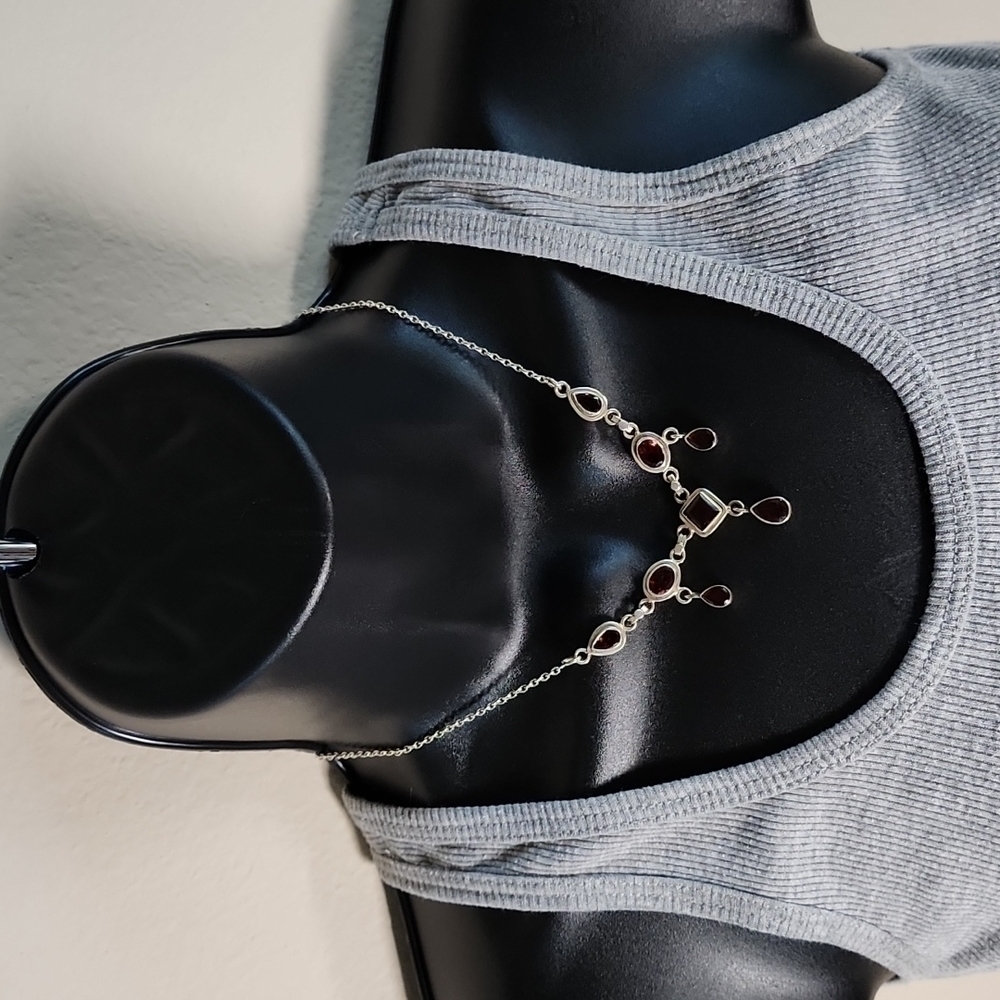 Sterling Siver and Gemstone Necklace - Picture 2 of 9